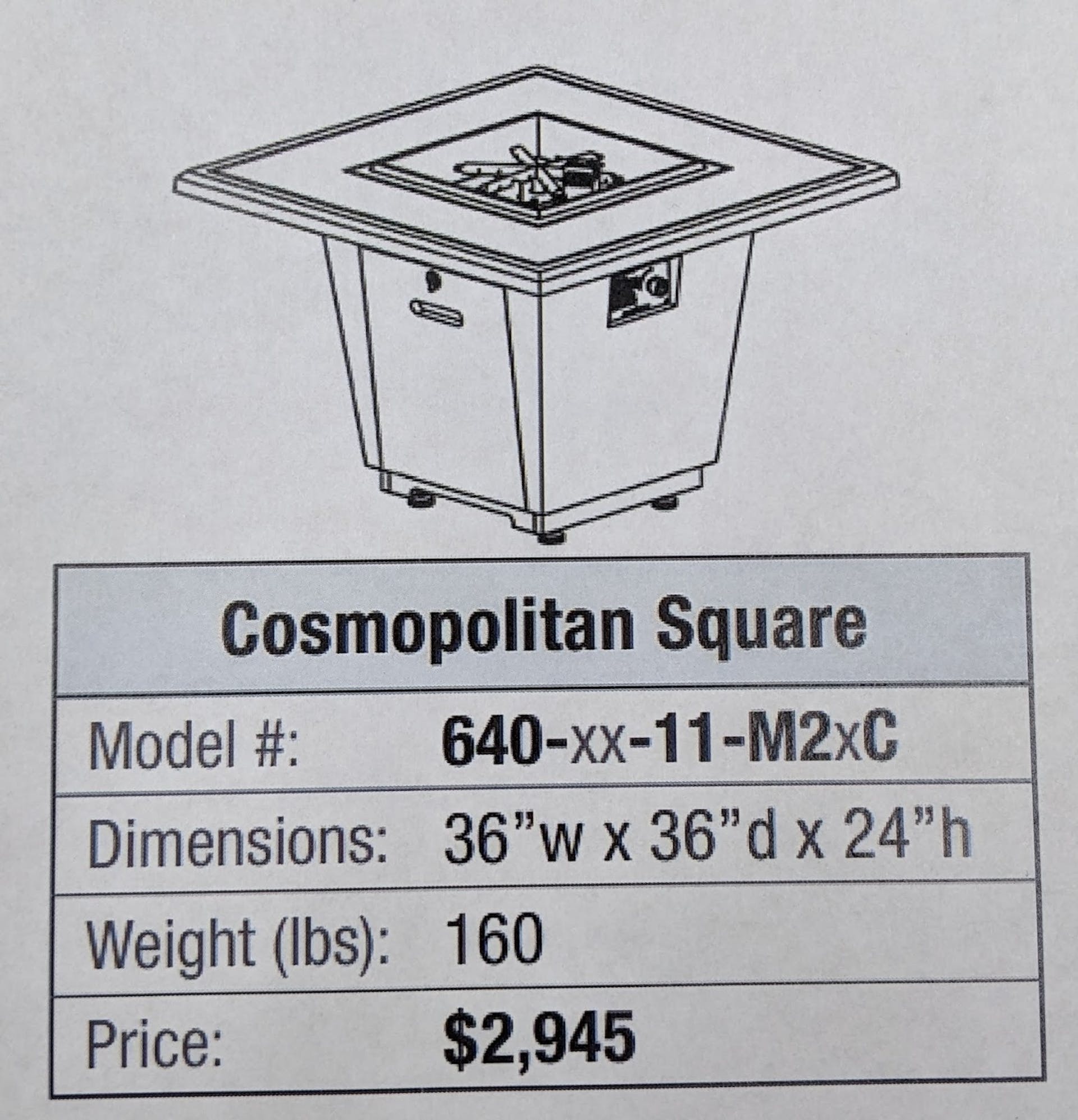 Cosmopolitan Square Firetable
