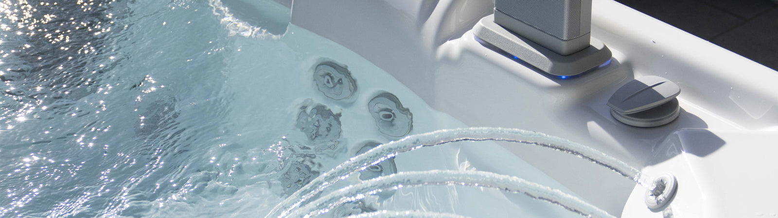 Close-up view of hot tub jets 
