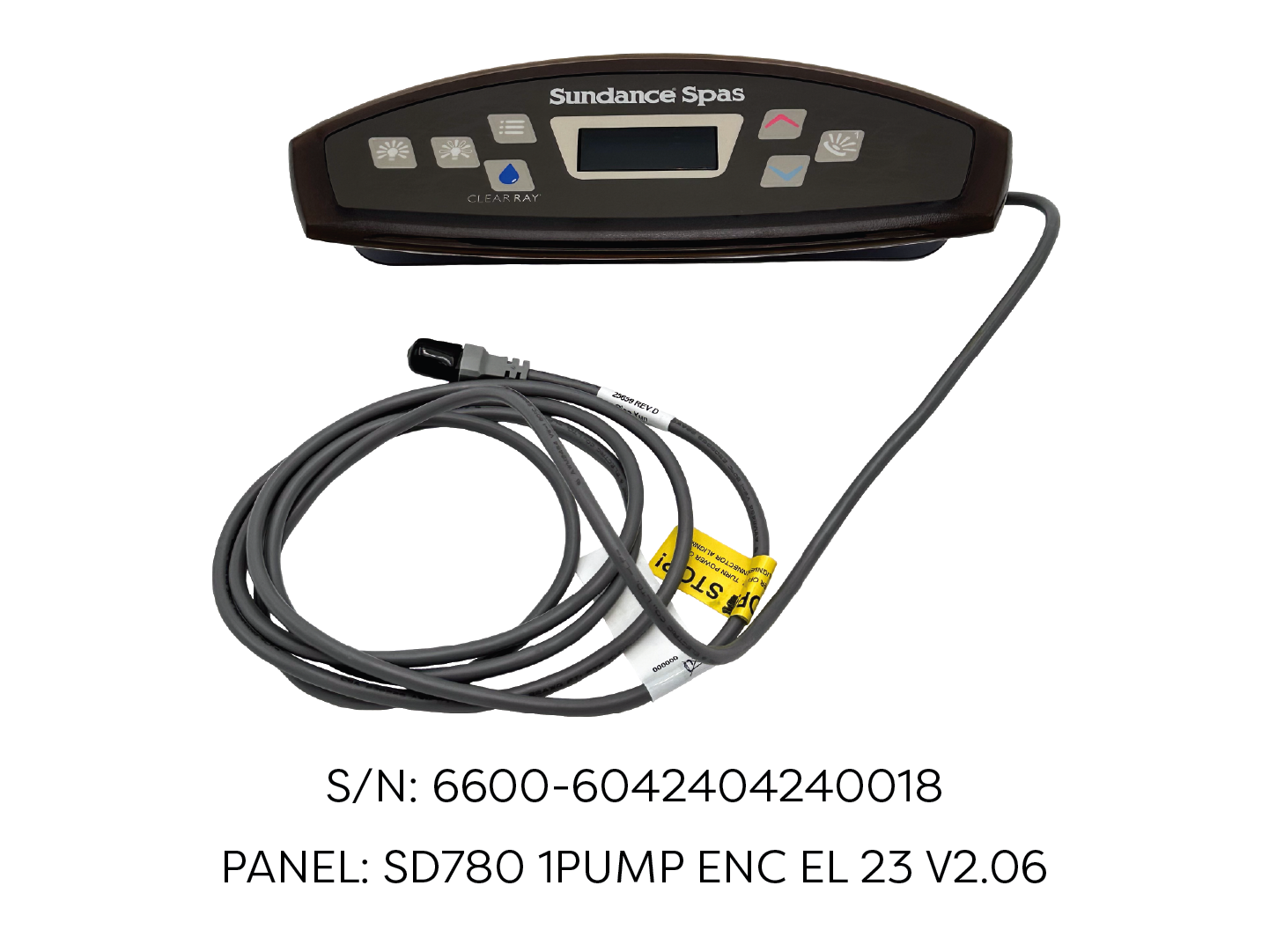 Sundance® Spas 6600-604 Control Panel 1 Pump 780 Series