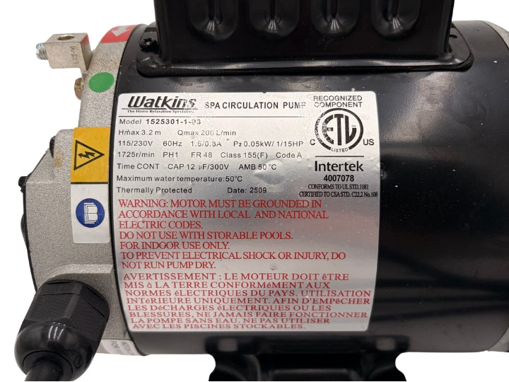 Watkins Wellness 77764 1.5" Circ Pump, Universal Voltage