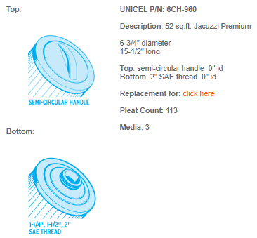 Unicel 6CH-960 Filter Cartridge - Leisure Time Inc.